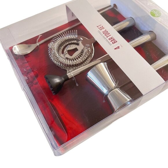 4 Piece Bar Tool Set Stainless Steel Set New With Tags Party time! NWT - Picture 4 of 6